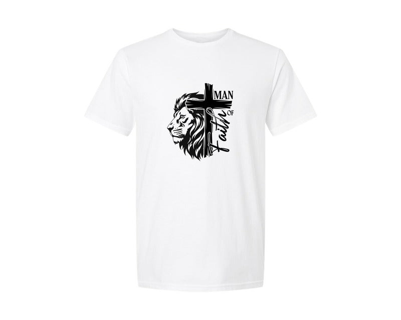 brand:Generic|color:White|Man Of God Jesus Cross Jesus Lion 2 Graphic T-Shirt