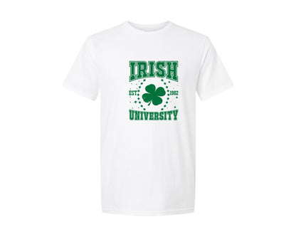brand:Generic|color:White|Irish University St Pattys Day Graphic T-Shirt