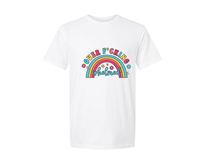 brand:Generic|color:White|Over Fcking Whelmed Mental Health Graphic T-Shirt