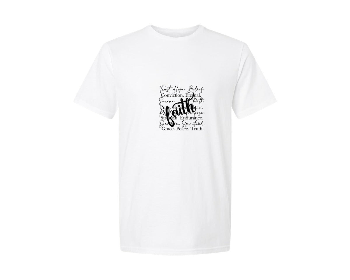 brand:Generic|color:White|Faith Words Religious Svgchristian 5 Graphic T-Shirt