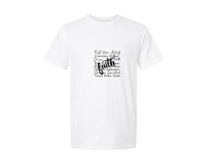 brand:Generic|color:White|Faith Words Religious Svgchristian 5 Graphic T-Shirt
