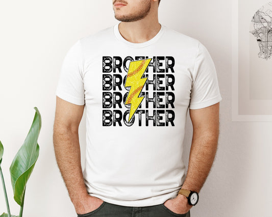 Softball Brother T Ball Distressed Graphic T-Shirt
