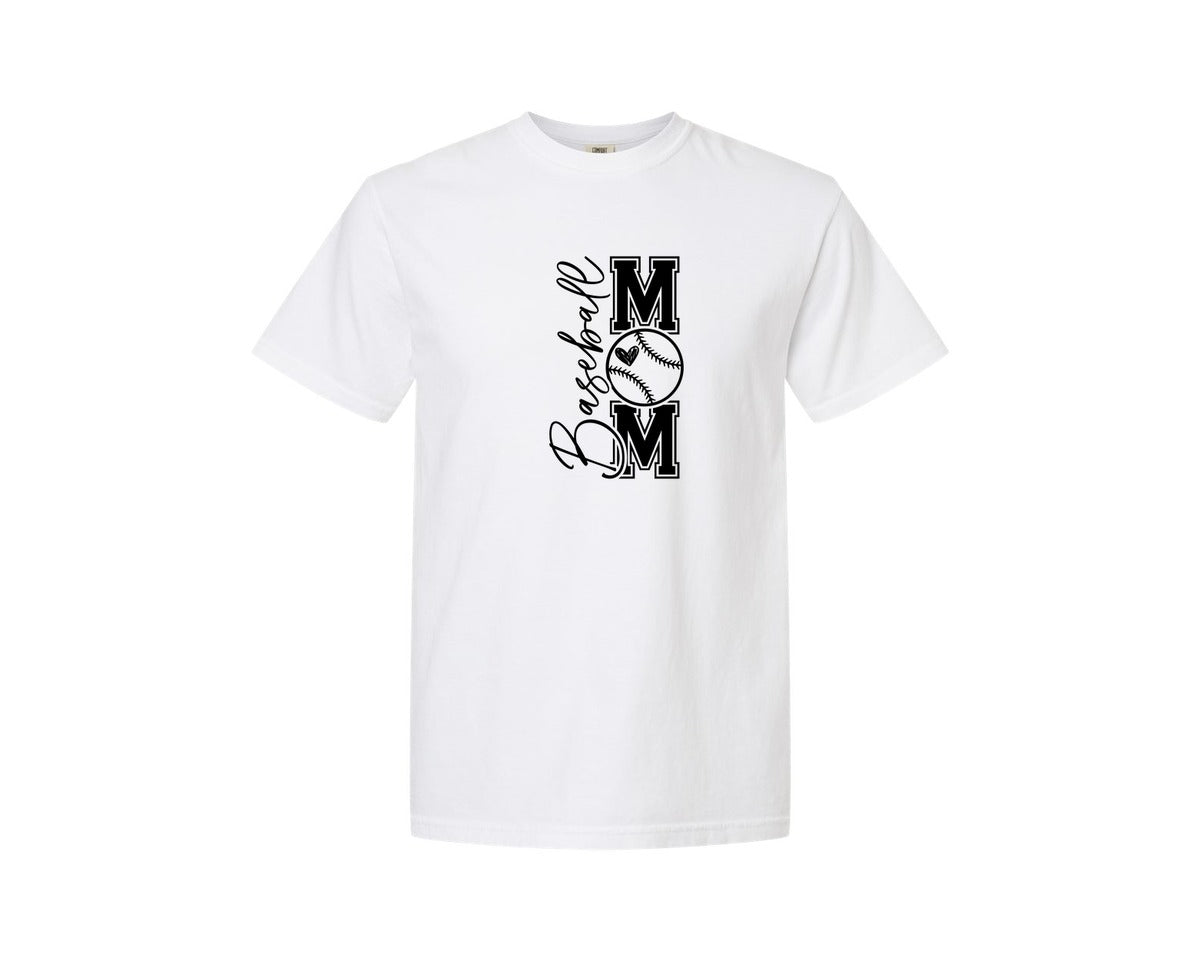 brand:Comfort Colors|color:White|Baseball Mom Baseball Mom 2 Graphic T-Shirt