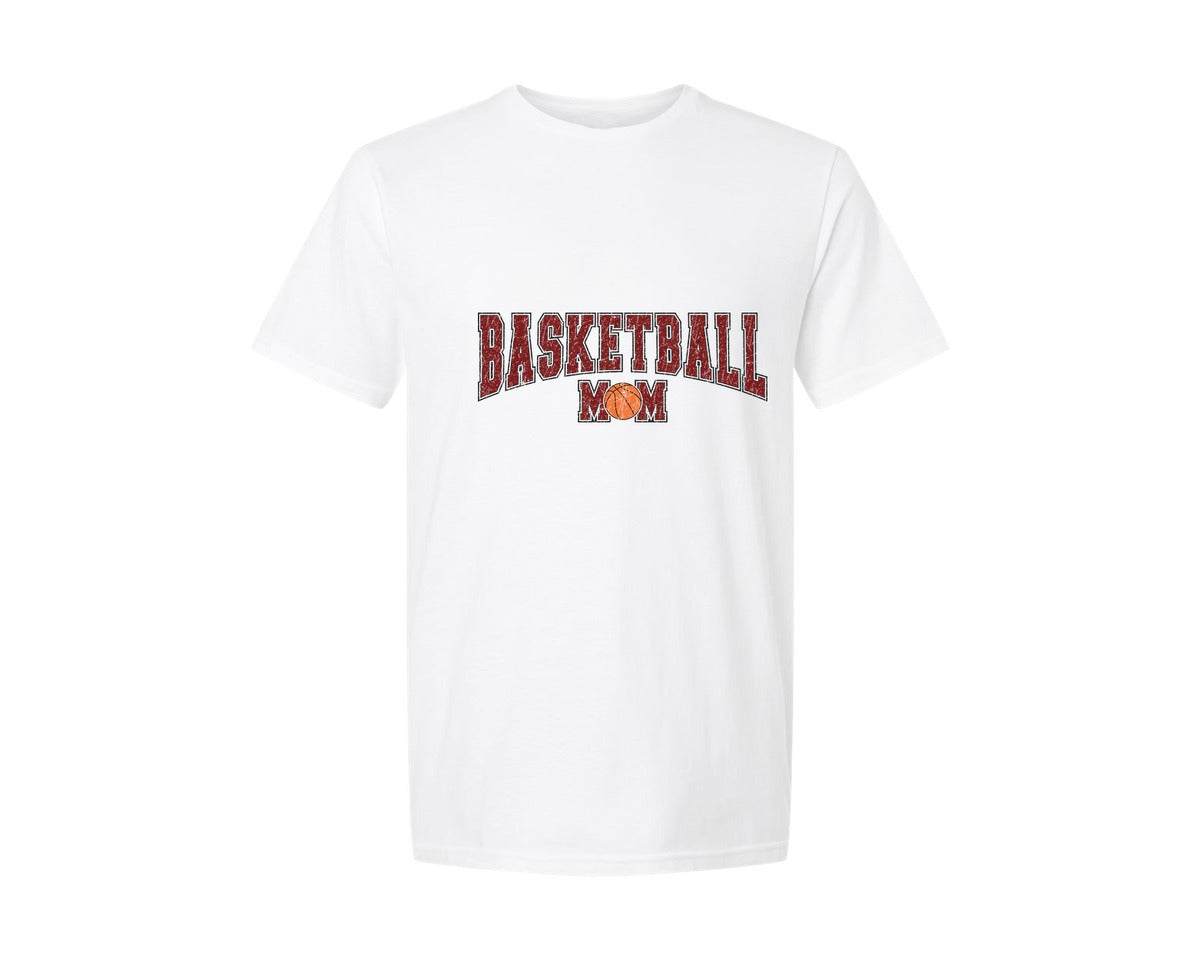 brand:Generic|color:White|Basketball Mom Sports Graphic T-Shirt