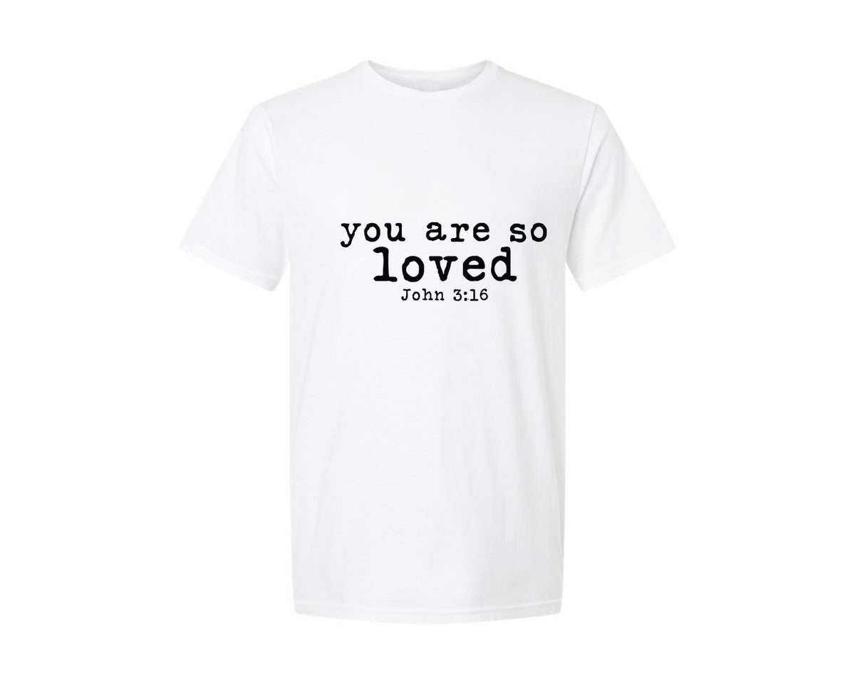 brand:Generic|color:White|You Are So Loved Christian 2 Graphic T-Shirt