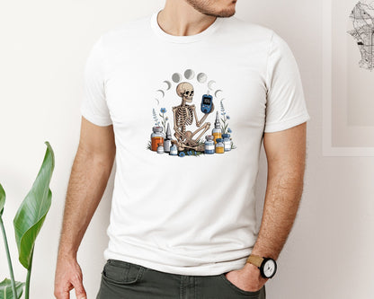 brand:Bella Canvas|color:White|Skeleton Diabetes Awareness Graphic T-Shirt