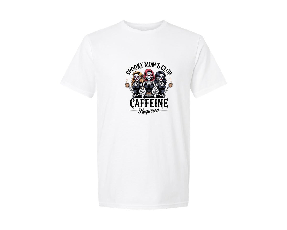 brand:Generic|color:White|Spooky Moms Club Halloween Graphic T-Shirt