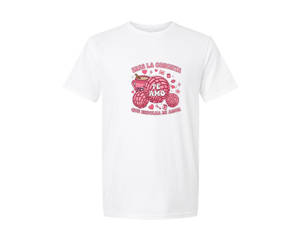 brand:Generic|color:White|Concha Mexicana Love Valentine Graphic T-Shirt