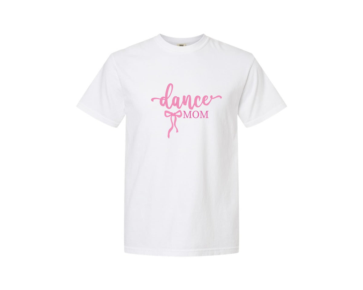 brand:Comfort Colors|color:White|Dance Mom Coquette Dancer Mama Bow Graphic T-Shirt