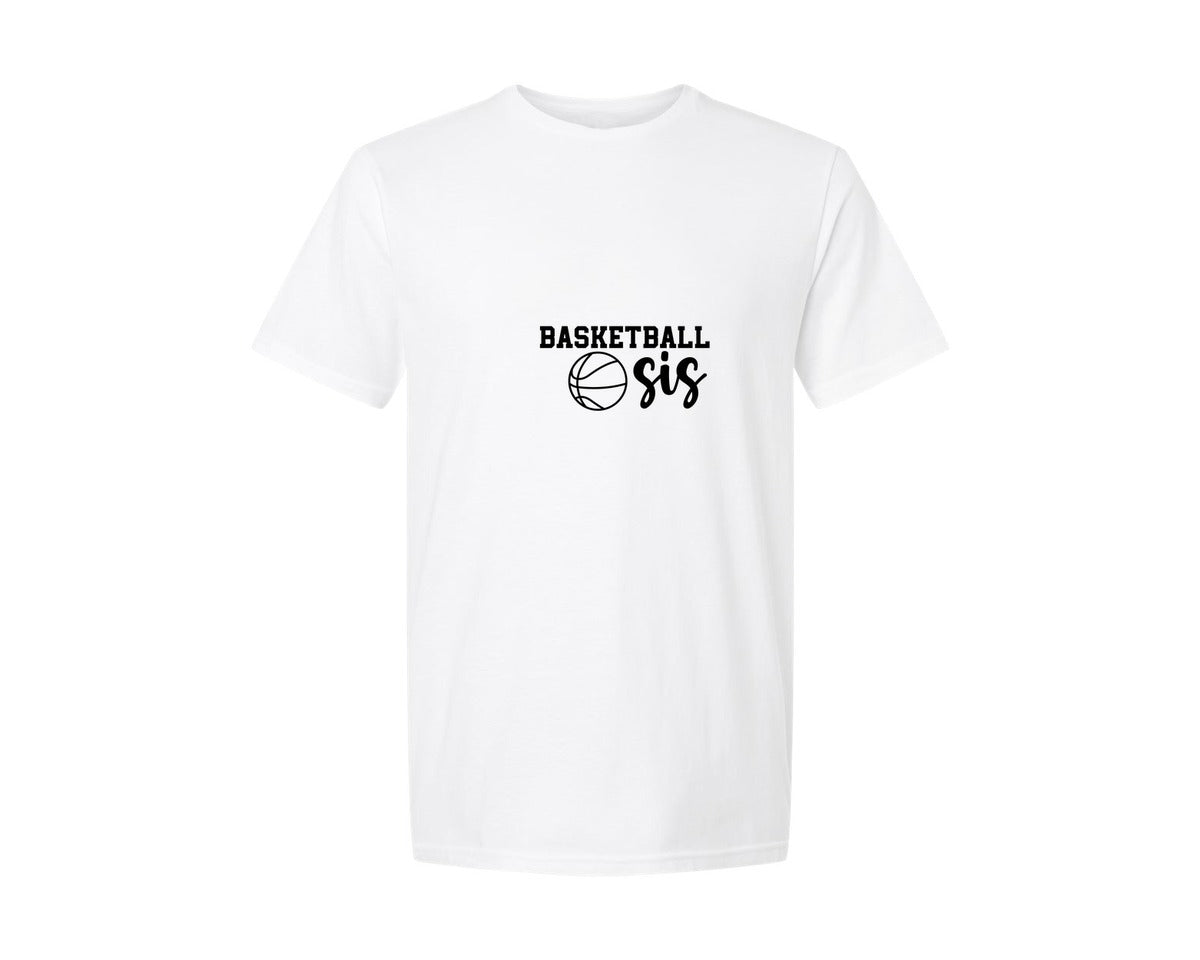 brand:Generic|color:White|Basketball Sis 2 Graphic T-Shirt