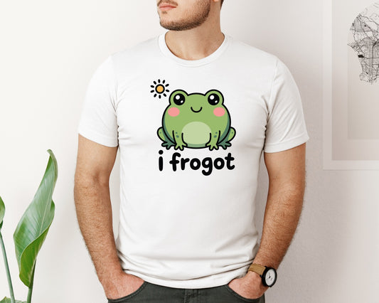 Cute Frog Pun I Frogot Funny Frog Graphic T-Shirt