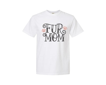 brand:Comfort Colors|color:White|Fur Mom Cute Crazy Cat Lady Quote 2 Graphic T-Shirt