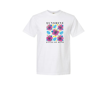 brand:Comfort Colors|color:White|Sunshine State Of Mind Summer Graphic T-Shirt