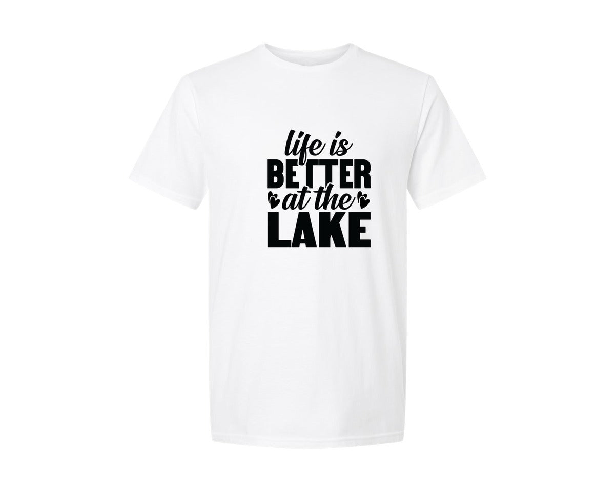brand:Generic|color:White|Life Is Better At The Lake 60 Graphic T-Shirt