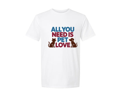 brand:Generic|color:White|All You Need Is Pet Love Graphic T-Shirt