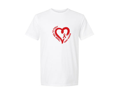 brand:Generic|color:White|I Wear Red To Fight Heart Disease Graphic T-Shirt