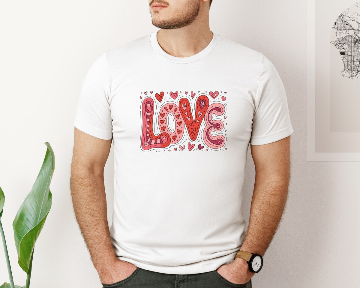 brand:Bella Canvas|color:White|Valentine Love Valentines 34 Graphic T-Shirt