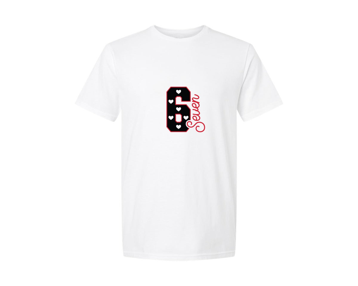 brand:Generic|color:White|Six Seven Valentines Day Funny 6 7 3 Graphic T-Shirt