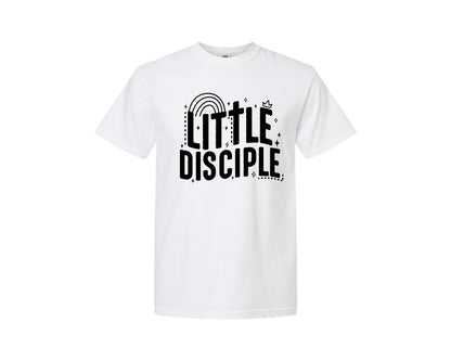 brand:Comfort Colors|color:White|Retro Little Disciple Tshirt Kids Graphic T-Shirt