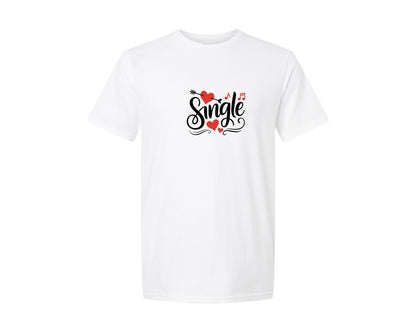 brand:Generic|color:White|Single Valentine Heart Heart Music Graphic T-Shirt