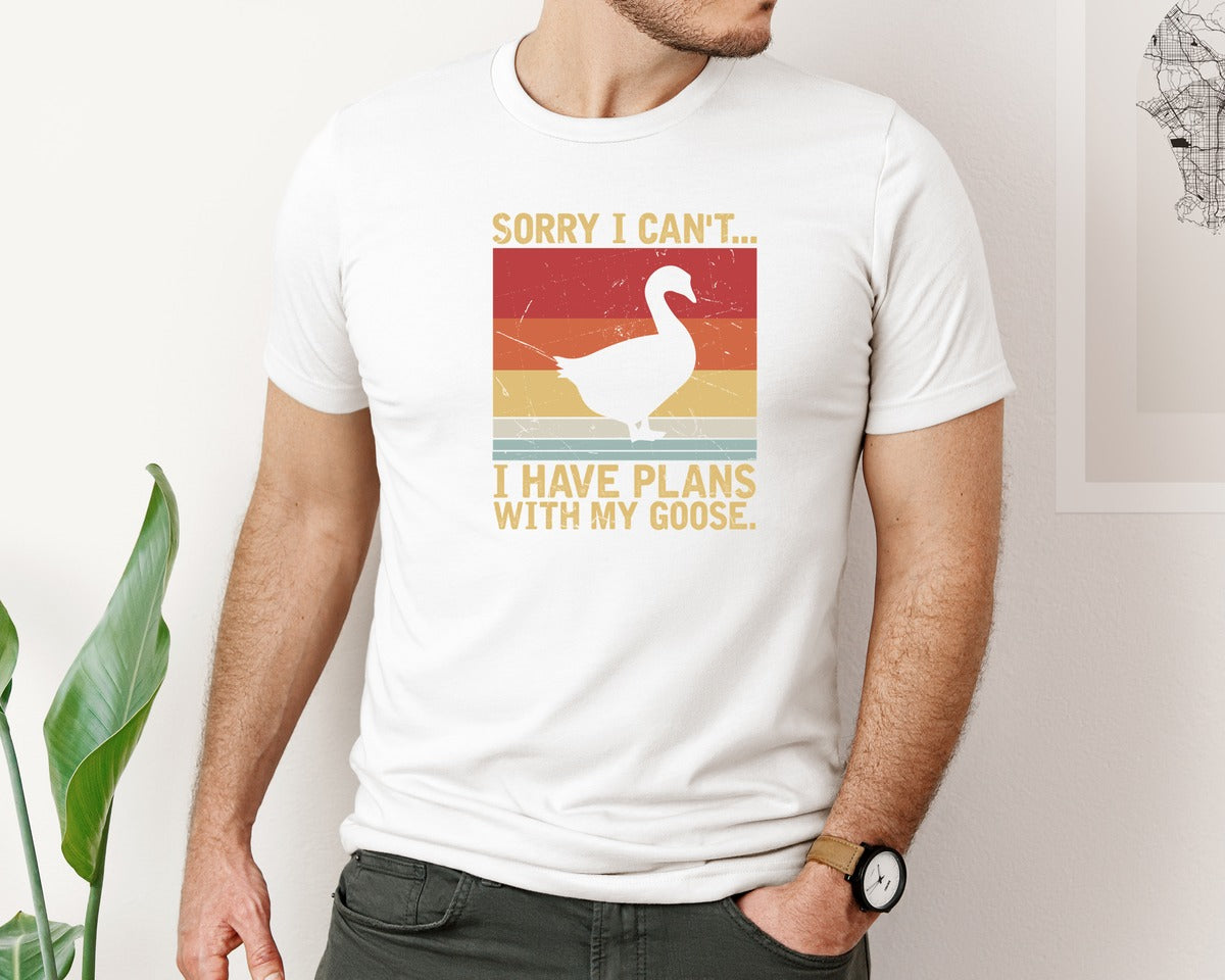 brand:Bella Canvas|color:White|Funny Retro Goose Goose Meme Graphic T-Shirt