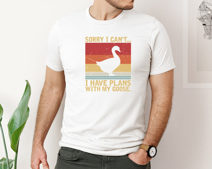 brand:Bella Canvas|color:White|Funny Retro Goose Goose Meme Graphic T-Shirt