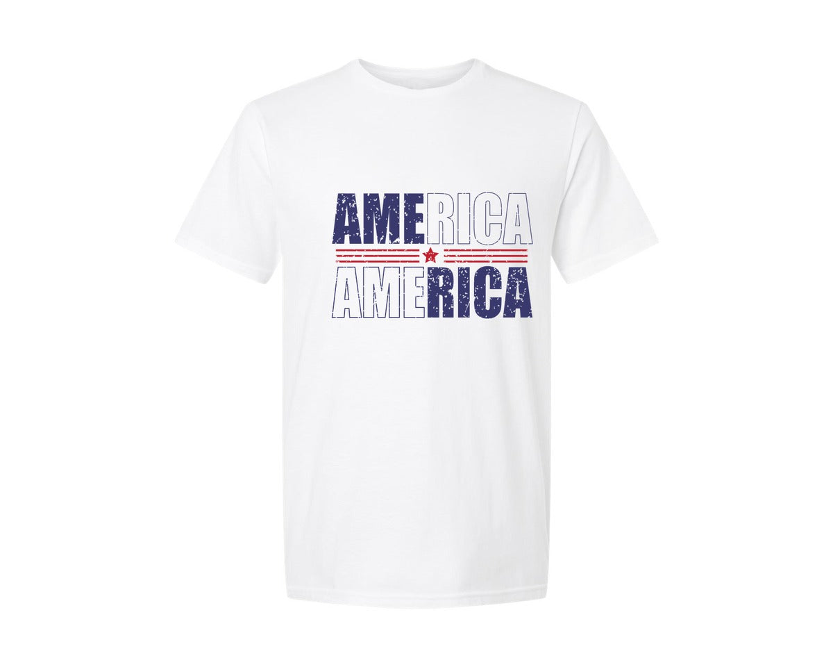 brand:Generic|color:White|America Patriotic Graphic T-Shirt