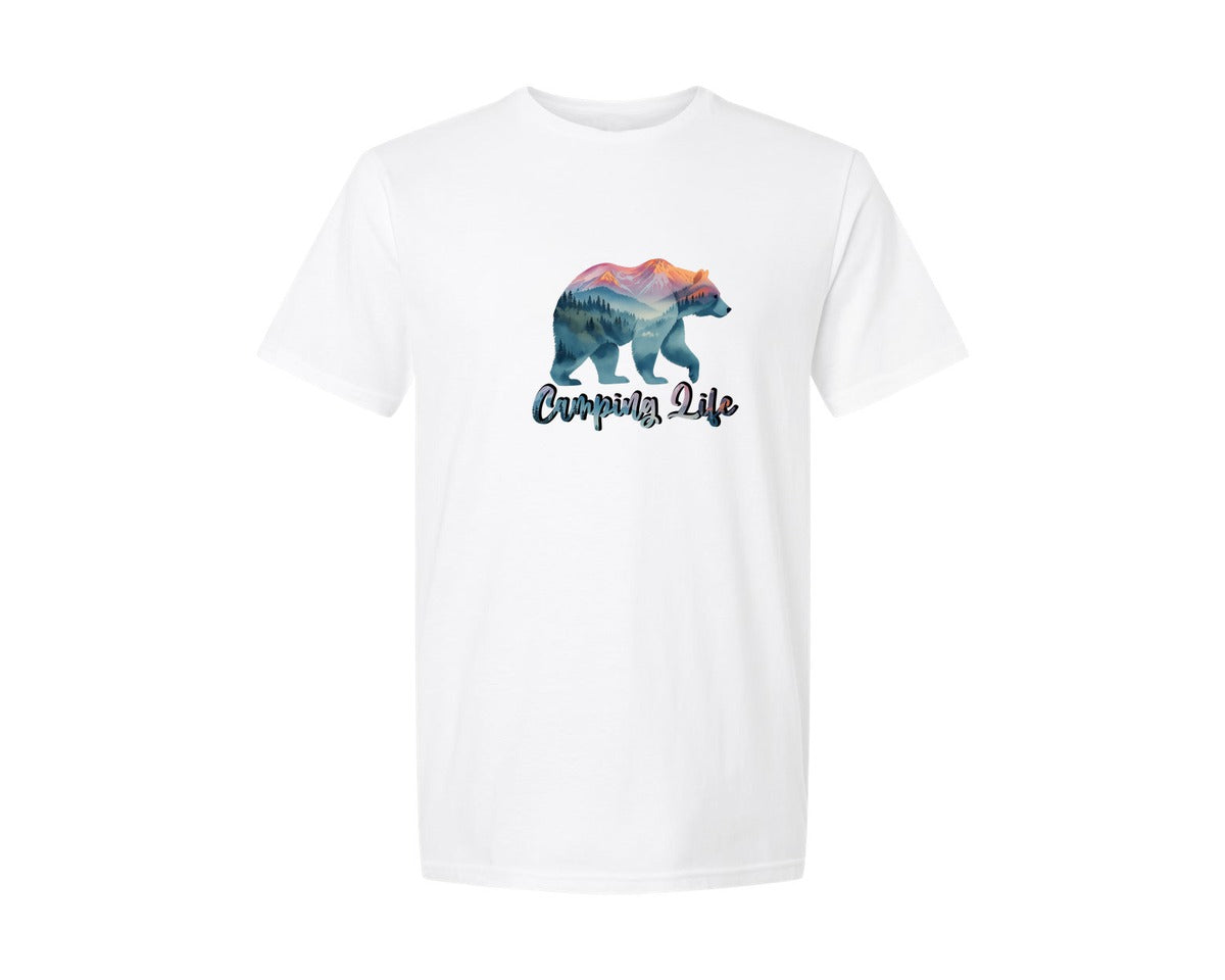 brand:Generic|color:White|Wildlife Animal Nature Bear Camping Graphic T-Shirt