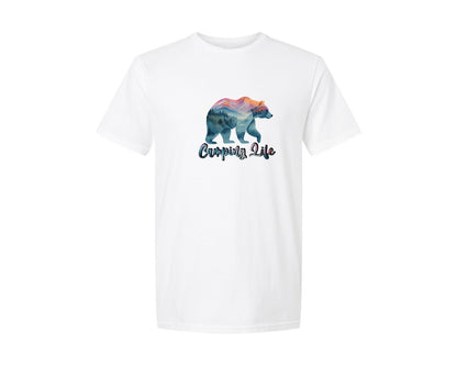 brand:Generic|color:White|Wildlife Animal Nature Bear Camping Graphic T-Shirt