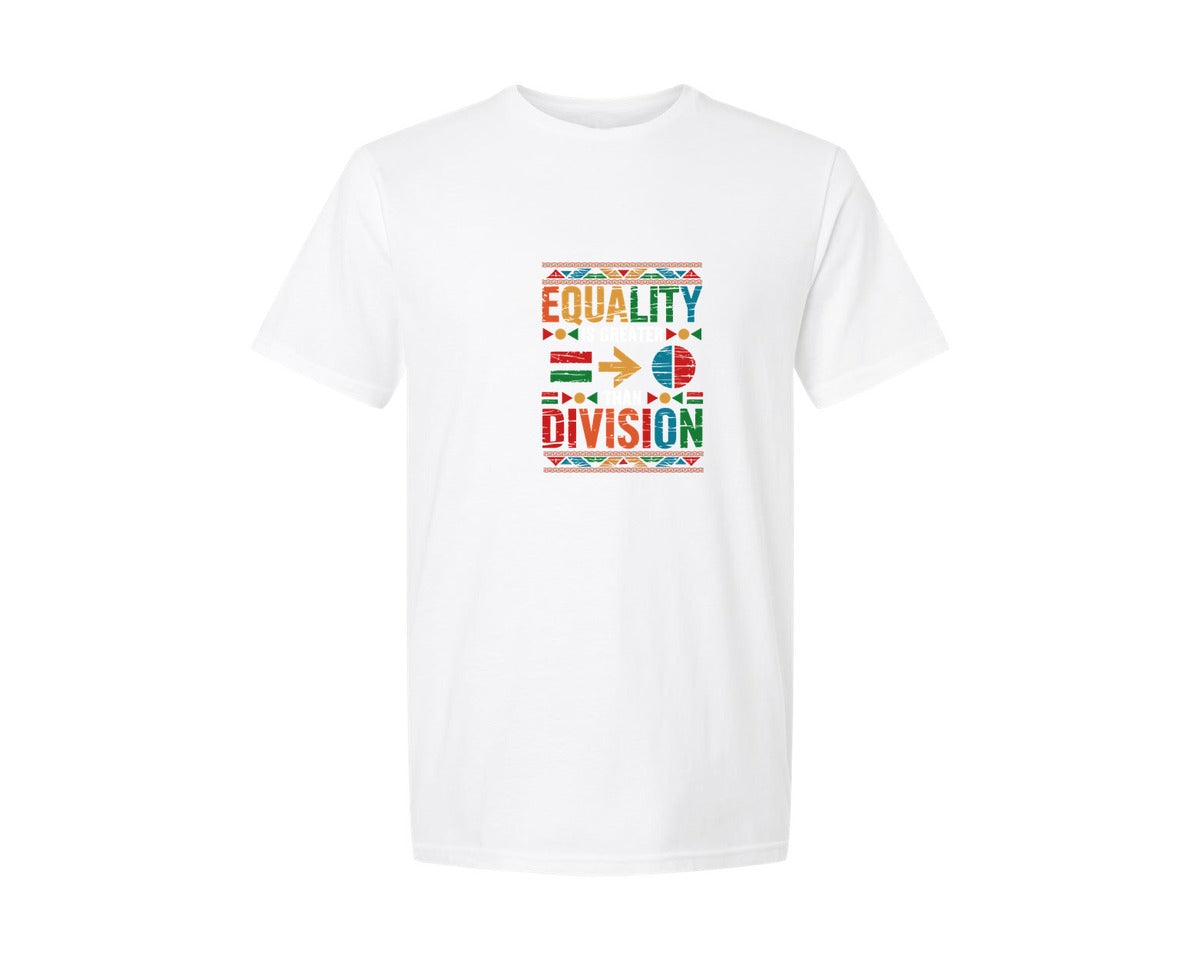 brand:Generic|color:White|Equality Is Greater Than Division 6 Graphic T-Shirt