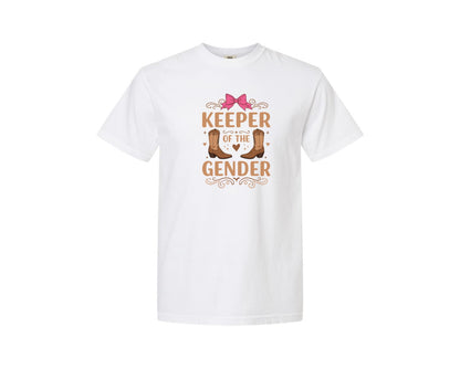 brand:Comfort Colors|color:White|Keeper Of Gender Reveal T Shirt 5 Graphic T-Shirt