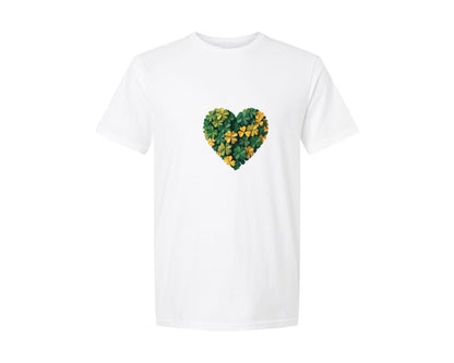 brand:Generic|color:White|St Patricks Day Heart Brushstroke 7 Graphic T-Shirt