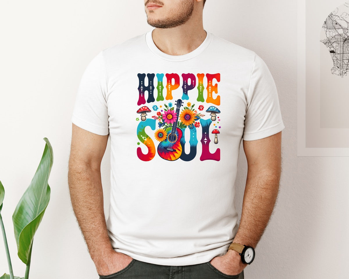 brand:Bella Canvas|color:White|Hippie Soul Hippie Graphic T-Shirt