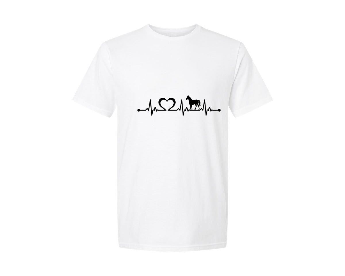 brand:Generic|color:White|Horse Heartbeat Graphic T-Shirt