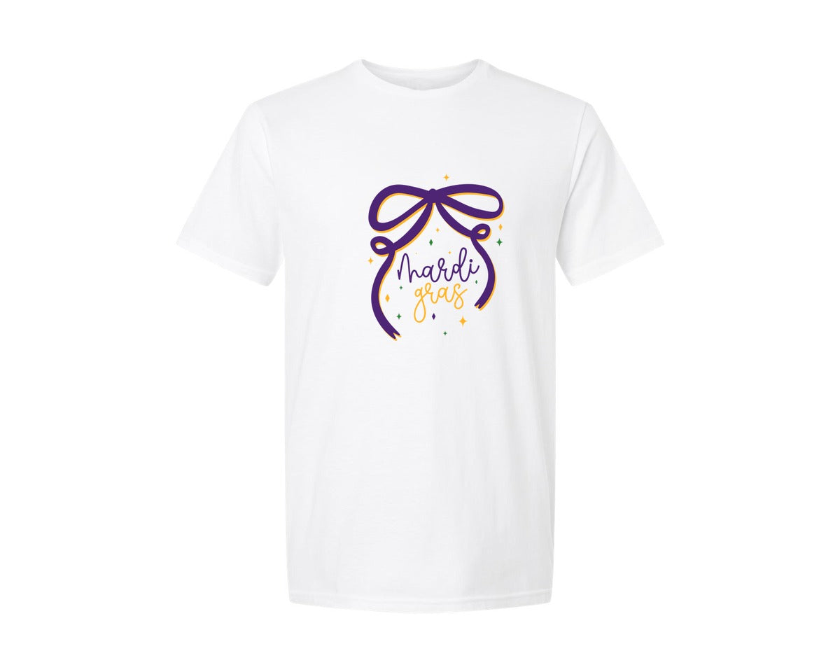 brand:Generic|color:White|Mardi Gras Coquette Mardi Gras 3 Graphic T-Shirt