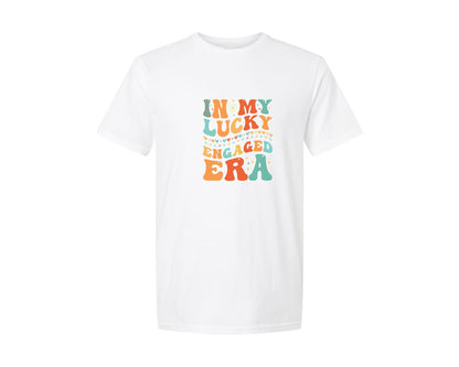 brand:Generic|color:White|In My Lucky Engaged Era 2 Graphic T-Shirt