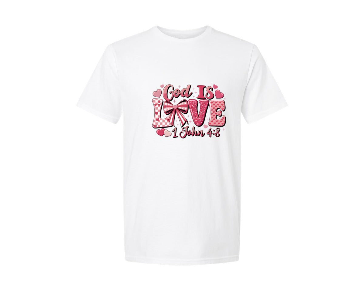 brand:Generic|color:White|God Is Love Christian Graphic T-Shirt