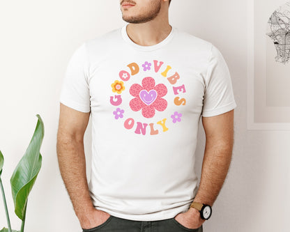 brand:Bella Canvas|color:White|Positive Mental Health Flowers Graphic T-Shirt