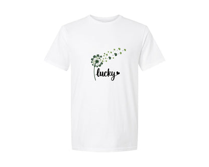 brand:Generic|color:White|St Patricks Day Dandelion Lucky Des Graphic T-Shirt