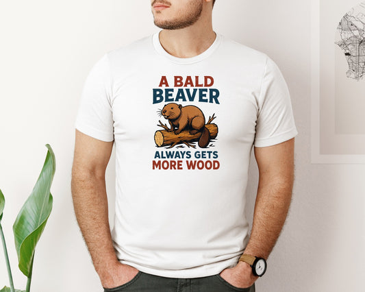 Bald Beaver Funny Wood Joke T Shirt Graphic T-Shirt