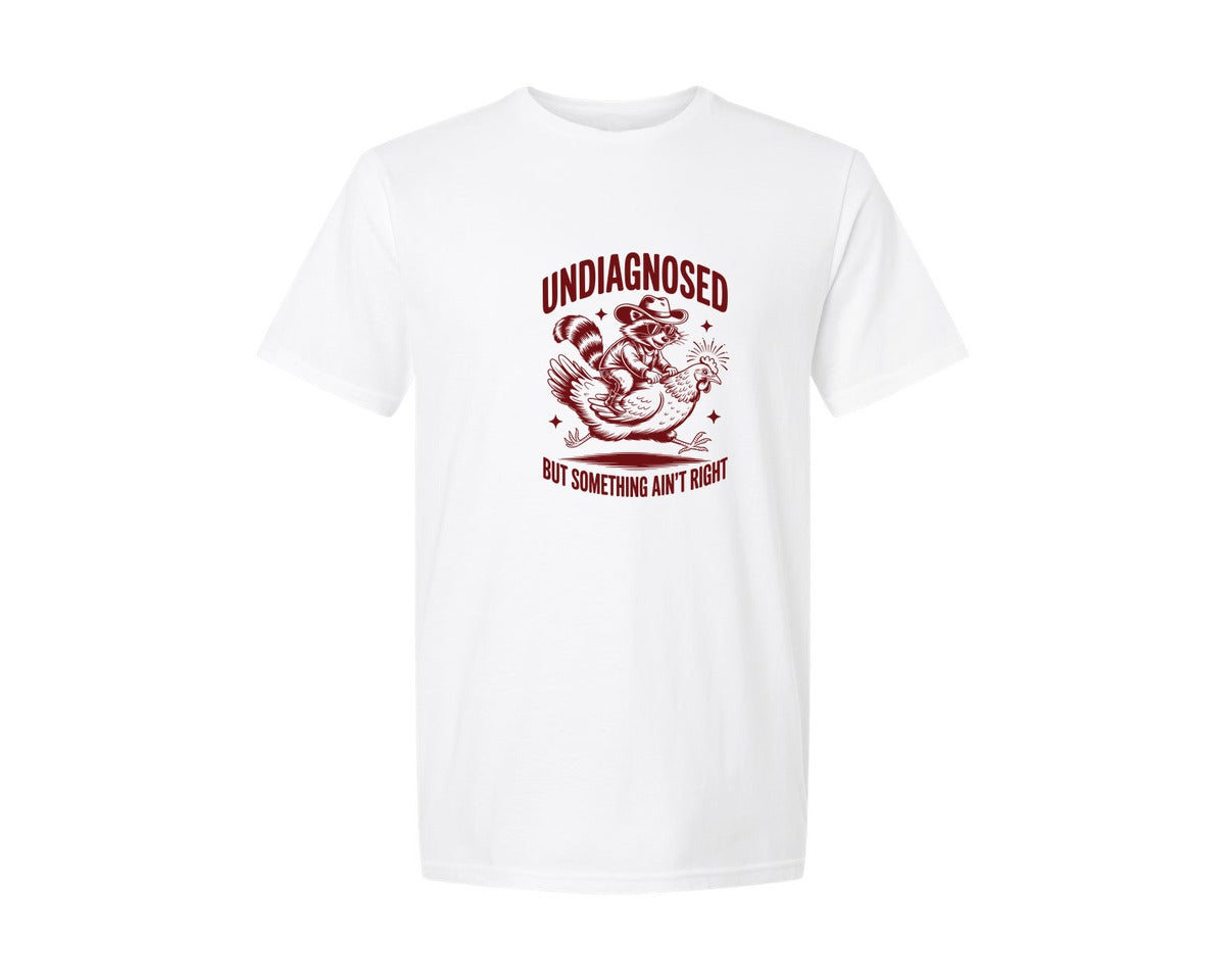 brand:Generic|color:White|Undiagnosed But Something Aint Right 10 Graphic T-Shirt