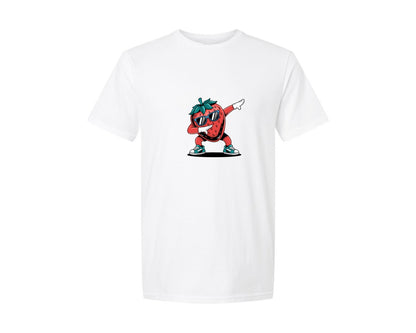 brand:Generic|color:White|Funny Dabbing Strawberry Summer Fruit 2 Graphic T-Shirt