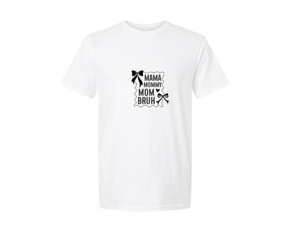 brand:Generic|color:White|Mama Mommy Mom Bruh Funny Mom Graphic T-Shirt