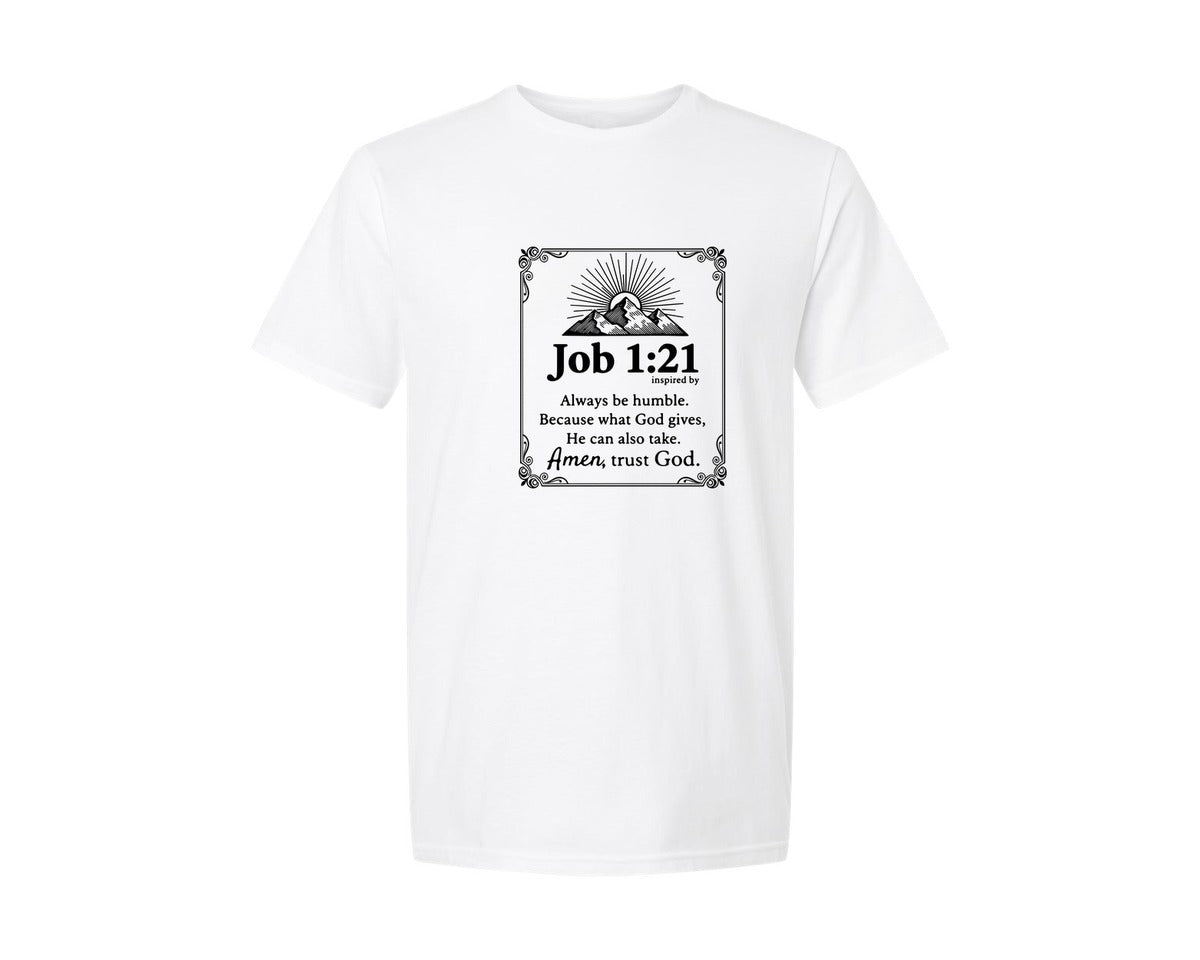 brand:Generic|color:White|Job 121 Always Be Humble Graphic T-Shirt