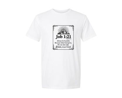 brand:Generic|color:White|Job 121 Always Be Humble Graphic T-Shirt