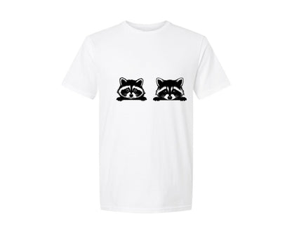 brand:Generic|color:White|Raccoon Peeking Graphic T-Shirt