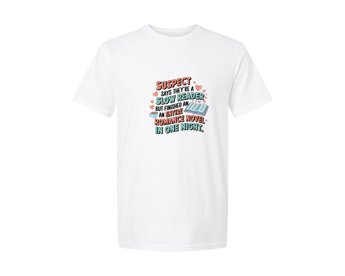 brand:Generic|color:White|Suspect Claims Reading Lover Bookish 2 Graphic T-Shirt