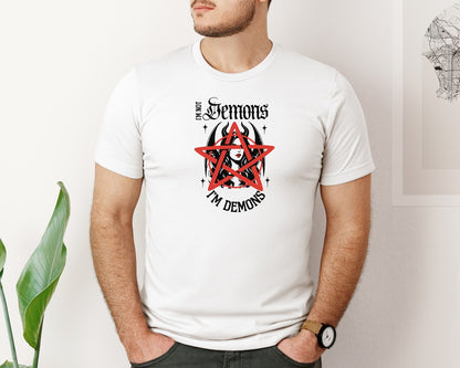 brand:Bella Canvas|color:White|Im Not Demons Im Demons Graphic T-Shirt