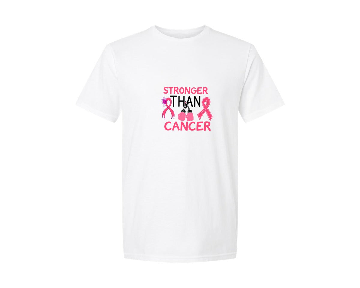 brand:Generic|color:White|Stronger Than Cancer Design 17 Graphic T-Shirt