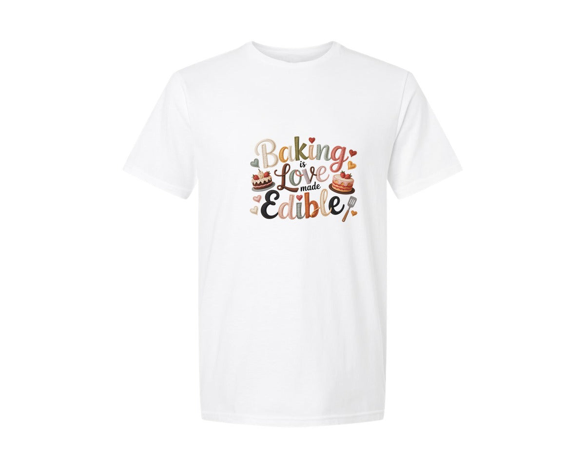 brand:Generic|color:White|Baking Is Love Made Edible 3 Graphic T-Shirt